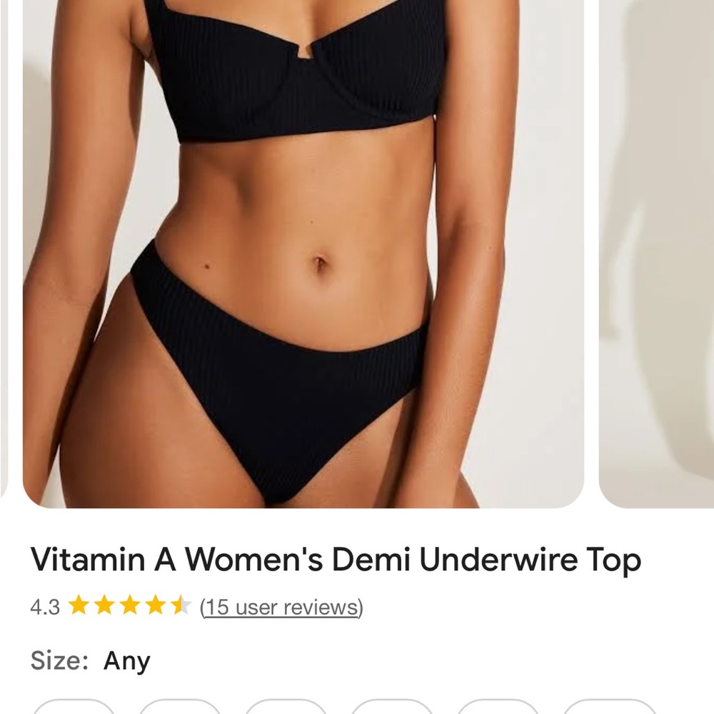 Vitamin A Black Underwire Top